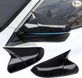 Side Rear View Mirror Cover Exterior Accessories Rearview Wing Mirror Caps Cover Ox Horn Compatible With Honda 10th Gen Civic 2016 2017 2018 2019 2020 2021 Glossy Black