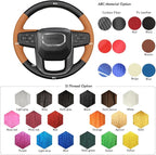 MEWANT Steering Wheel Cover for GMC Sierra Steering Wheel Cover for GMC Sierra 1500 / Sierra 1500 Limited/Sierra 2500 / Sierra 3500/ Yukon (XL) Hive Microfiber Leather
