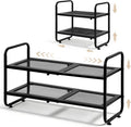 Expandable Shoe Rack - Shoe Stand Holder for Closet, Adjustable Shoe Shelf Storage, Stackable Long Shoe Stand Holder for Livi