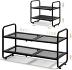 Expandable Shoe Rack - Shoe Stand Holder for Closet, Adjustable Shoe Shelf Storage, Stackable Long Shoe Stand Holder for Livi