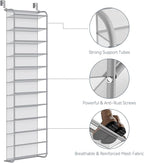 Whitmor 36 Pair Over The Door Shoe Organizer, 12 Tier Hanging Shoe Organizer, Heavy Duty Metal & Mesh Shoe Holder, Hanging Sh