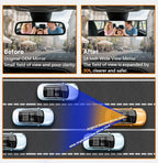 Rear View Mirror, Chrome Anti-glare Panoramic Rear Mirrors Universal 14 Inch Convex Car Interior Clip on Extra Big Wide Angle Rearview Mirror Extender to Reduce Blind Spot for Car SUV Trucks