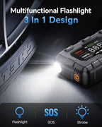 Jump Starter 5000A, Car Battery Jump Starter with Air Compressor for Up to 9.0L Gas and 8.0L Diesel Engine, 12V Jump