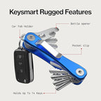 KeySmart Rugged - Multitool Key Holder for Keychain w/Bottle Opener and Pocket Clip, Key Organizer for Key Chain, EDC Keychai