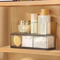 PAVSTINE Medicine Cabinet Organizer 2 Pack, Stackable Storage Drawers with Removable Divider, Make Up Organizer for Bathroom 