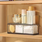 PAVSTINE Medicine Cabinet Organizer 2 Pack, Stackable Storage Drawers with Removable Divider, Make Up Organizer for Bathroom 