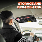 1000D Sun Visor Organizer with Zipper Visor Storage Pouch, Car Sunglasses Holder, Hard Molle Panel for Tactical Gears, Fits Most Car, SUVs, and Trucks