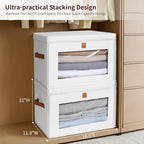 Homsorout Large Clothing Storage Bins - Collapsible Boxes with Handles & Window, Decorative Organizer Bins with Lids, Fabric 