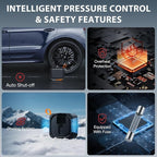 Tire Inflator Portable Air Compressor, NEXPOW 150PSI 12V DC Air Pump with Dual Digital Pressure Gauge & Auto Shut-Off, Air Compressor Portable with LED Light for Car, Motorcycle, Bicycle, Ball, Orange