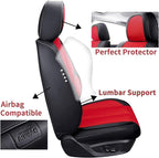Coverado Front Seat Covers, Universal Seat Covers for Cars, Breathable Fabric&Leather Car Seat Protector, Front Car Seat Cove