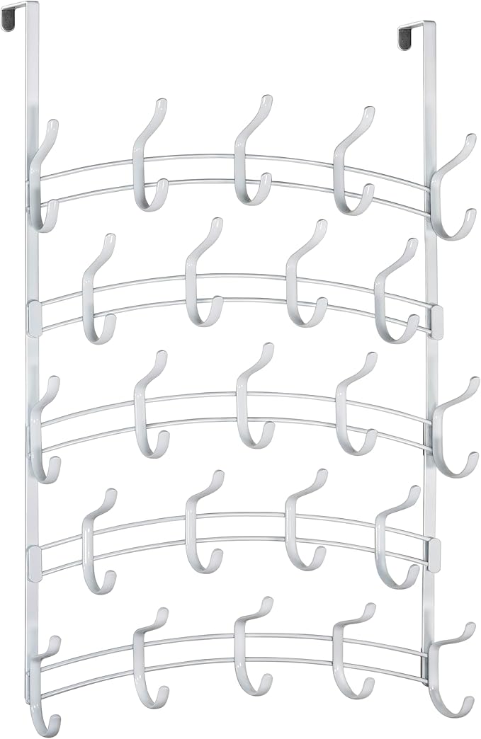 LYNK Professional® Home™ Over The Door Hooks - 46 Hook Over The Door Hanger - Over Door Coat Rack - Hanging Towels or Clothes