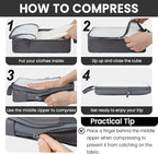 BAGAIL 6 Set Ultralight Compression Packing Cubes Packing Organizer for Travel Accessories Luggage Suitcase Backpack