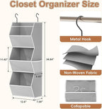 Hanging Closet Organizer 3 Shelf Collapsible Bedroom Closet Organizers and Storage Hanging with Mesh Pockets for Clothes, Fab