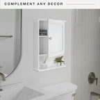 MCS 23x16 White Medicine Cabinet Organizer, Wall Mounted Bathroom Cabinet for Over-The-Toilet Storage, Bathroom Furniture & R