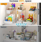 Sevenblue 3 Pack Multi-Purpose Under Sink Organizers and Storage, 2026 L-Shaped Pull Out Cabinet Organizer for Bathroom & Kit