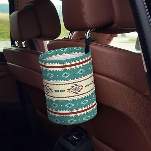 Native Indian Western Tribal Car Trash Can Collapsible Garbage Can,Hanging Trash Bag Water Proof with Suitable for Storage for Car Interiors,Home