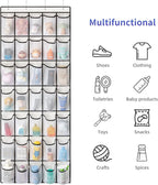 SAVERHO 35 Pockets Over the Door Shoe Organizer, Hanging Shoe Organizer for Door with 35 Mesh Pockets Large Capacity Shoe Han