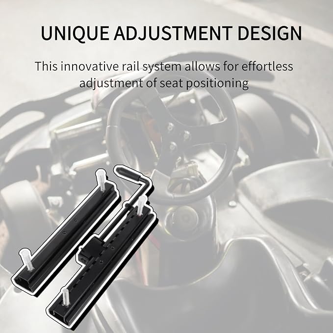 Seat Slide Rails 2PCS High-Strength Adjustable High Accuracy for UTV Kart Four Wheel Off Road with Comfortable Easy-Grasp Handle
