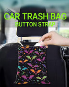 Car Trash Can, Durable Hanging Car Trash Garbage Bag, Cute Automotive Garbage Cans Organizer, Cute Neon Bats