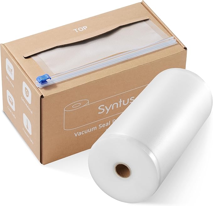 Syntus 8" x 150' Vacuum Sealer Bags for Food with Cutter, Vacuum Sealer Bags Roll Keeper BPA-free Heavy-duty Commercial Grade