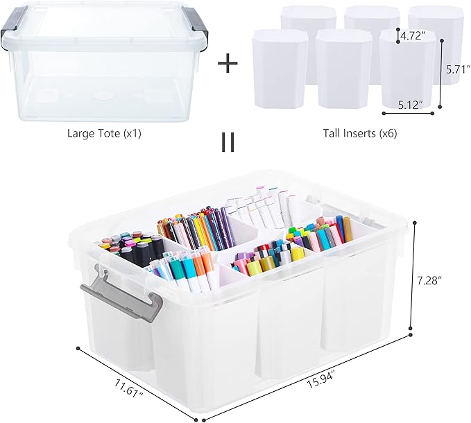 Citylife 17 QT Plastic Storage Bins Clear Storage Box with Lids Multipurpose Stackable Storage Containers for Organizing Tool