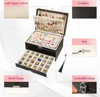 BOOVO Earring Jewelry Box For Women Girl Stud Organizer, 5 Layers Girl Jewelry Organizer Box With Lock Earring Holder Organiz