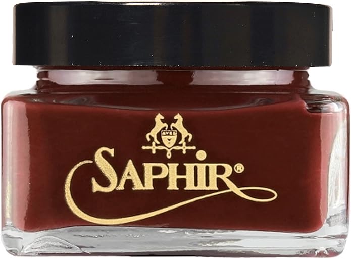 Saphir Medaille d'Or Pommadier Cream 75ml – Natural Cream Leather Shoe Polish, Leather Conditioner for Boots, Handbags