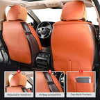 MIROZO Front Seat Covers Brown,Car Seat Covers Faux Leather Automotive Seat Covers Car Seat Protector Vehicle Cushion Cover f