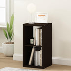 Furinno CUBICLE Book Shelf, 2-Cube Bookshelf, Extra Thick Frame Horizontally & Vertically Reversible Bookcase with Open Back,