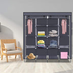 71" Portable Closet Storage Organizer Wardrobe Clothes Rack,Covered Garment Rack,Steel Tube Clothes Storage Organizer,Freesta