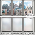 HIDBEA Frosted Window Privacy Film Non-Adhesive, Reusable Window Glass Films Heat Control Self Static Cling Removable Window Stickers for Home Office Living Room (Frosted, 55.1 Inch x 32.8 Feet)
