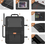SMART ELF Non-Slip Backing Backseat Car Organizer Kick Mat with Storage Pockets, Large Waterproof Baby Car Seat Protector for Leather and Fabric (Black)