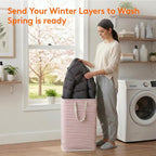 Lifewit 2 Pack Laundry Basket 80L Each, Collapsible Clothes Hamper with Reinforced Handles, Freestanding Waterproof Design fo