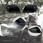 Compatible with Tesla Model 3 Side Mirror Cover Replacement 2017 2018 2019 2020 2021 2022 2023 2024, Left & Right Side Rearview Mirror Cover Cap for Model 3 Accessories(Black) 2pcs