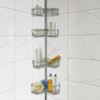 Utopia Alley Rust-Resistant Shower Tension Pole Caddy, 4 Shelves (Satin Nickel)