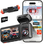 REDTIGER F17 Plus 4 Channel Dash Cam,STARVIS 2 IMX675, 360° Inside & Outside Recording, 2.7K Front + 1080P Cabin & Rear, 5.8G