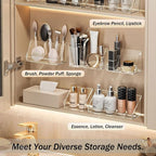 MORNITE 6 Pcs Medicine Cabinet Tray Organizer, Bathroom Vanity Toilet Cabinet Inside Shelves Storage Holder for Skincare Perf