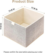 Storage Baskets, 11.8-Inch Woven Fabric Bins, Storage Cubes with Reinforced Handles, Organizer Bins for Closet Shelves, Folda