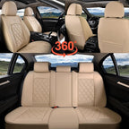 Coverado Car Seat Covers Full Set, Luxury Faux Leather Waterproof Seat Cover, 5 Seat Universal Seat Covers for Cars, Front an