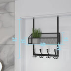 Kaiferty Over The Door Hooks Organizer, Coat Rack Over The Door Storage Hanger Towel Rack, Back of Door Storage Organizer for
