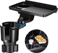 This Hill Cup Holder Tray for Car, 2 in 1 Detachable Car Food Table Tray with Solid Base & Phone Slot,Car Cup Holder Expander