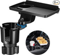 This Hill 2 Pack Cup Holder Tray for Car, 2 in 1 Detachable Car Food Table Tray with 3.93" Base & Phone Slot,Car Cup Holder E