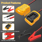 12V Jump Starter Compatible with DeWalt 20V/60V Batteries, 11AWG 1.2FT Automotive Booster Cable for 12V Car Starting (Battery Not Included, Not Made by DeWalt)