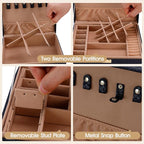 Gifturbo Jewelry Boxes for Women Girls, 2 Layers Jewelry Organizer Box with Removable Tray, PU Leather Jewelry Storage, Moder