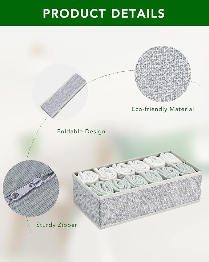 DIMJ Drawer Organizer Clothes Storage - 16 Pack Baby Dresser Organizer for Nursery, Foldable Drawer Dividers for Bedroom Clos