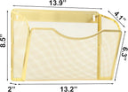 EASEPRES 3 Single Pocket Mesh Hanging File Organizer, Vertical Wall Mounted Magazine File Holder, Mount Basket Mail Paper Doc