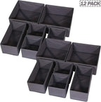 DIOMMELL 12 Pack Foldable Cloth Storage Box Closet Dresser Drawer Organizer Fabric Baskets Bins Containers Divider for Baby C