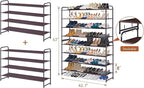 KIMBORA 4 Tier Long Shoe Rack for Closet, Wide Shoe Storage Organizer Stackable Sneaker Shelf for Floor, Bedroom 30 Pairs (Br