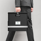 Fireproof File Box with Lock, Document Box Storage Organizer, Suitable for Hanging File Folders in Letter Size, Collapsible F