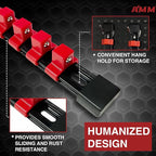 AMM 9-Piece Socket Organizer, 1/2, 3/8 & 1/4 inch Drive ABS Socket Holder, Heavy Duty Socket Racks